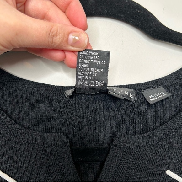 Y2K style Ziani Couture black and white‎ sleeveless blouse size medium - Picture 5 of 7